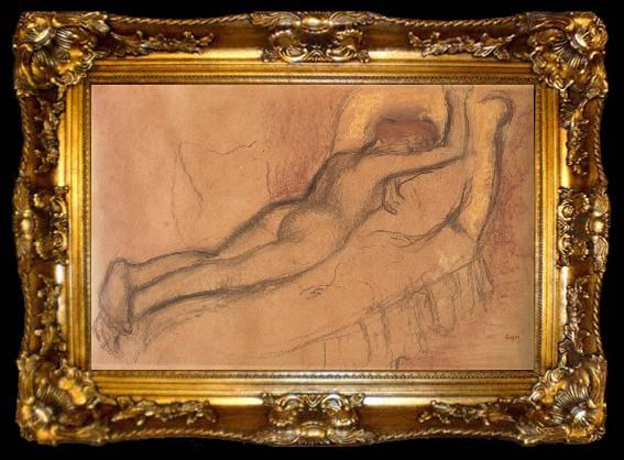 framed  Edgar Degas Young Woman Lying on a Chaise longue, ta009-2